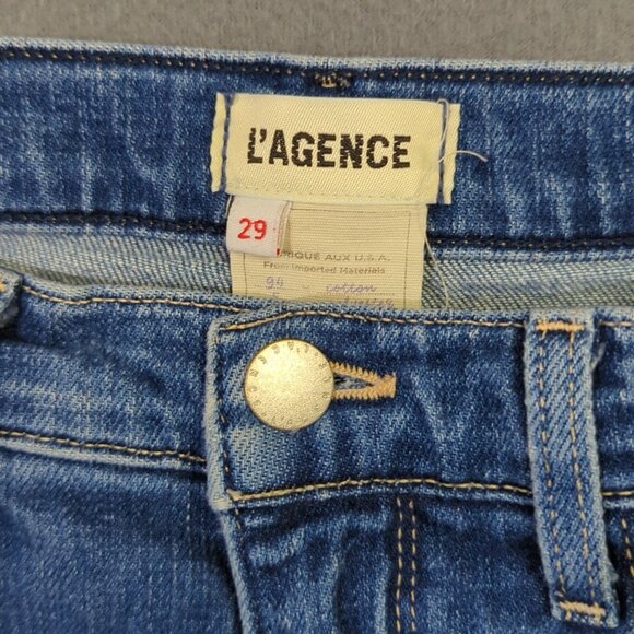 L'agence Jeans Women's 29 Blue Harris High Rise Cropped Denim - Picture 9 of 12